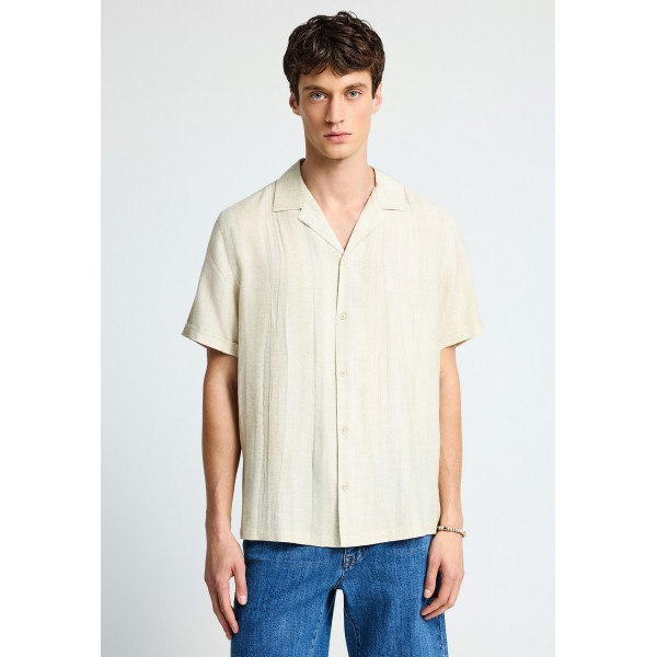 Funky Buddha Ανδρικό Πουκάμισο Με Κοντό Μανίκι (FBM013-018-05-CLOUD-CREAM)
