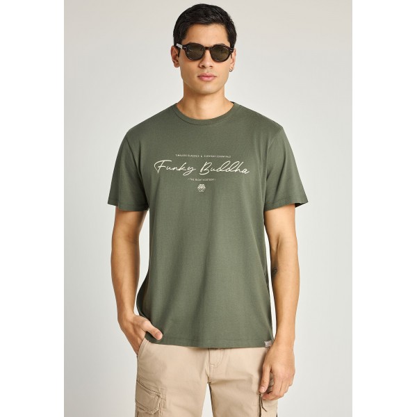 Funky Buddha T-Shirt Με Λογότυπο (FBM013-022-04-DEEP-FOREST)