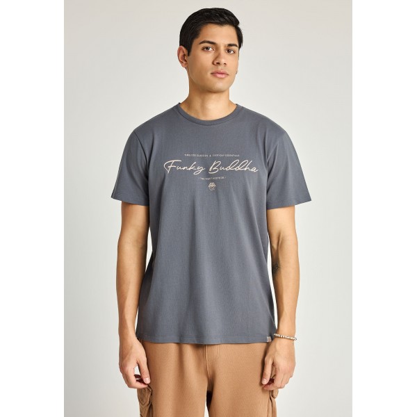 Funky Buddha T-Shirt Με Λογότυπο (FBM013-022-04-DK-GREY)