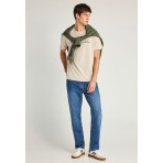 Funky Buddha Ανδρικό Κοντομάνικο T-Shirt Μπεζ