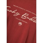 Funky Buddha Ανδρικό Κοντομάνικο T-Shirt Κεραμιδί