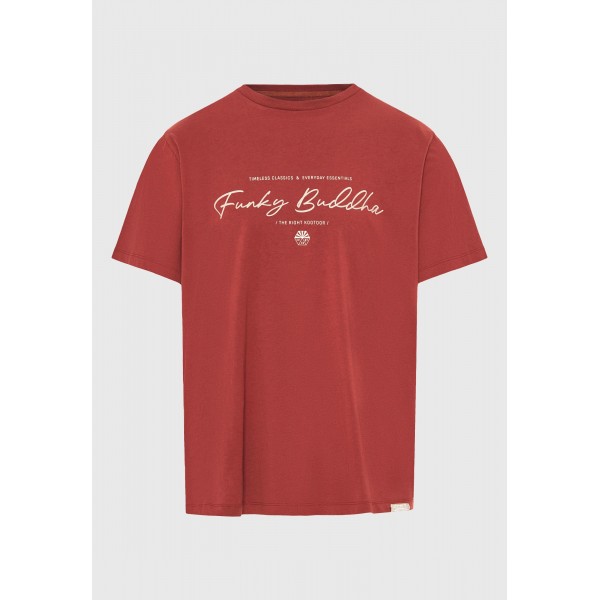 Funky Buddha T-Shirt Με Λογότυπο (FBM013-022-04-HENNA-BROWN)