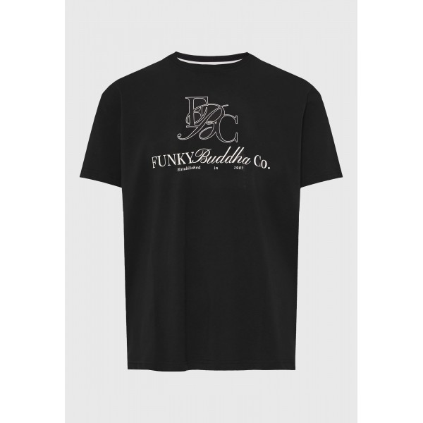 Funky Buddha Print T-Shirt Ανδρικό (FBM013-023-04-BLACK)