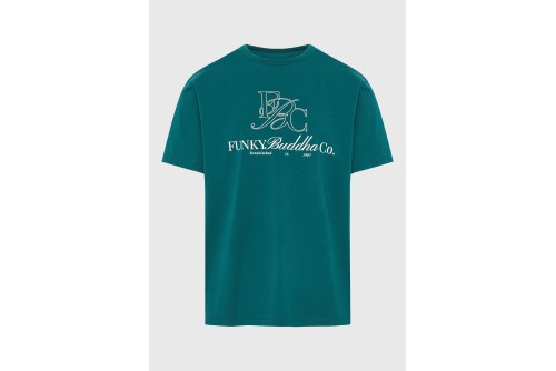 Funky Buddha Print T-Shirt Ανδρικό (FBM013-023-04-EMERALD)