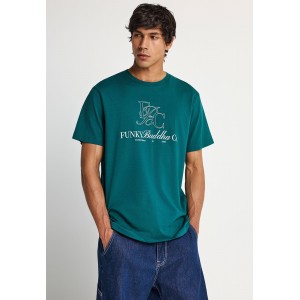 Funky Buddha Print T-Shirt Ανδρικό (FBM013-023-04-EMERALD)