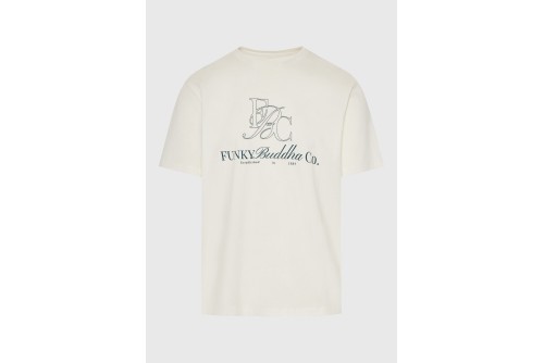 Funky Buddha Print T-Shirt Ανδρικό (FBM013-023-04-OFF-WHITE)