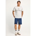 Funky Buddha Ανδρικό Κοντομάνικο T-Shirt Εκρού