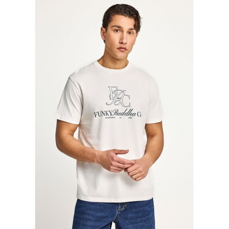 Funky Buddha Ανδρικό Κοντομάνικο T-Shirt Εκρού