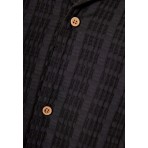 Funky Buddha Ανδρικό Κοντομάνικο Πουκάμισο Ανθρακί