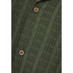 Funky Buddha Ανδρικό Κοντομάνικο Πουκάμισο Χακί