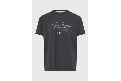 Funky Buddha Print T-Shirt Ανδρικό (FBM013-024-04-ANTHRACITE)