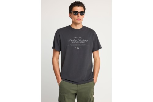 Funky Buddha Print T-Shirt Ανδρικό (FBM013-024-04-ANTHRACITE)