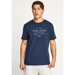 Funky Buddha Ανδρικό Κοντομάνικο T-Shirt Μπλε Σκούρο