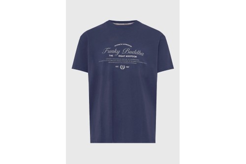 Funky Buddha Print T-Shirt Ανδρικό (FBM013-024-04-NAVY)
