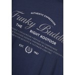 Funky Buddha Ανδρικό Κοντομάνικο T-Shirt Μπλε Σκούρο