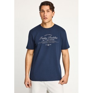 Funky Buddha Print T-Shirt Ανδρικό (FBM013-024-04-NAVY)