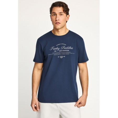 Funky Buddha Ανδρικό Κοντομάνικο T-Shirt Μπλε Σκούρο