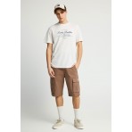 Funky Buddha Ανδρικό Κοντομάνικο T-Shirt Εκρού