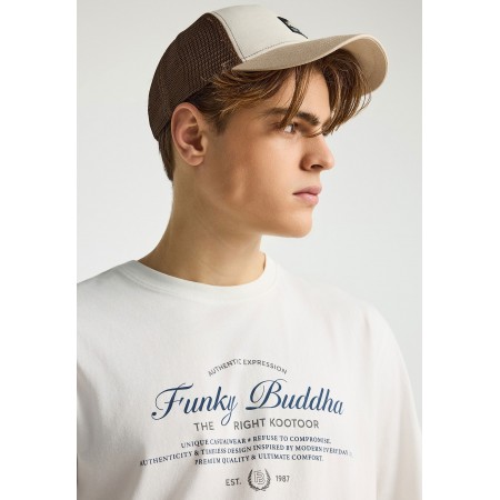 Funky Buddha Ανδρικό Κοντομάνικο T-Shirt Εκρού
