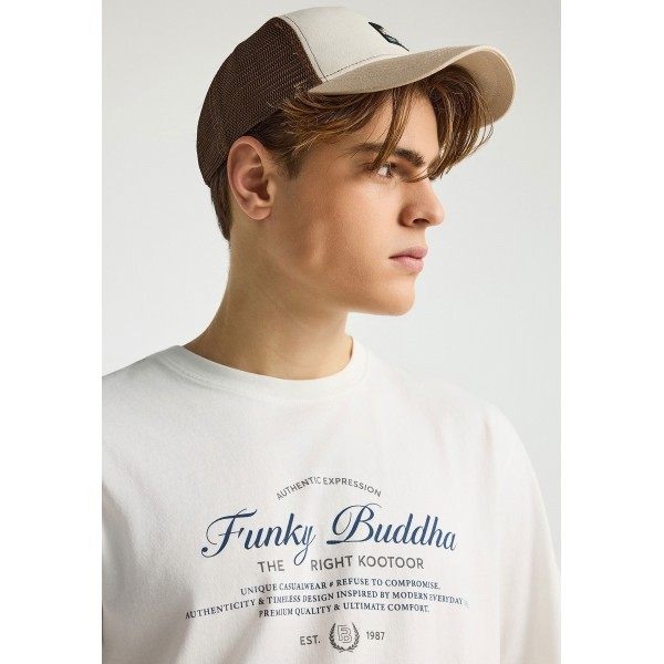 Funky Buddha Print T-Shirt Ανδρικό (FBM013-024-04-OFF-WHITE)
