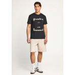 Funky Buddha Ανδρικό Κοντομάνικο T-Shirt Μαύρο