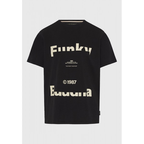 Funky Buddha T-Shirt Με Τύπωμα (FBM013-029-04-BLACK)