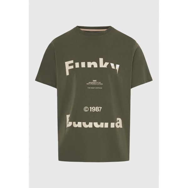 Funky Buddha T-Shirt Με Τύπωμα (FBM013-029-04-DEEP-FOREST)