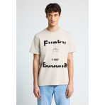 Funky Buddha Ανδρικό Κοντομάνικο T-Shirt Μπεζ