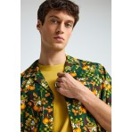 Funky Buddha Ανδρικό Κοντομάνικο Πουκάμισο Πράσινο