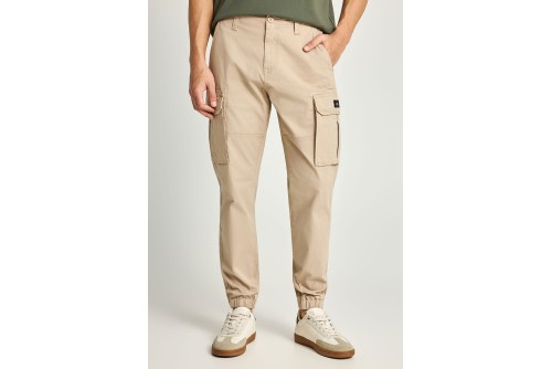 Funky Buddha Cuffed Hem Παντελόνι Cargo Ανδρικό (FBM013-030-02-GREIGE)