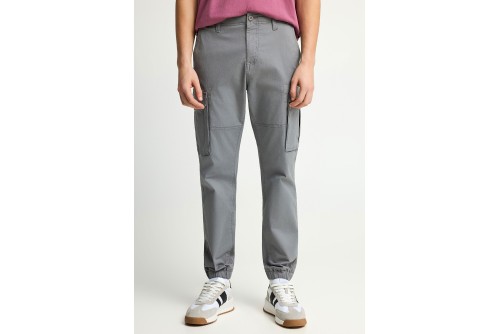 Funky Buddha Cuffed Hem Παντελόνι Cargo Ανδρικό (FBM013-030-02-STEEL-GREY)
