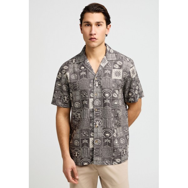 Funky Buddha Ανδρικό Πουκάμισο Με Κοντό Μανίκι (FBM013-030-05-MOON-MIST)