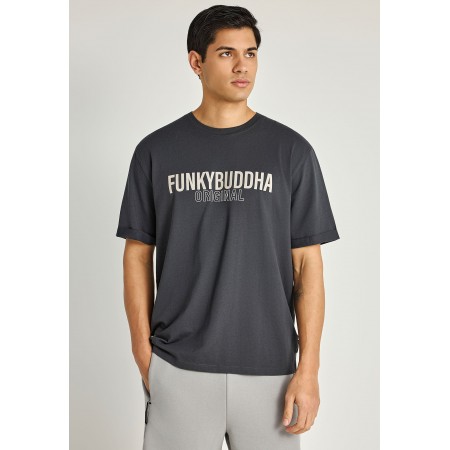 Funky Buddha Ανδρικό Κοντομάνικο T-Shirt Ανθρακί