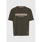 Funky Buddha Ανδρικό Κοντομάνικο T-Shirt Λαδί