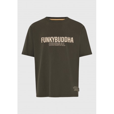 Funky Buddha Ανδρικό Κοντομάνικο T-Shirt Λαδί