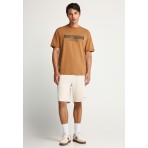 Funky Buddha Ανδρικό Κοντομάνικο T-Shirt Καφέ