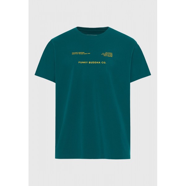 Funky Buddha Ανδρική Μπλούζα Κοντό Μανίκι Και Τύπωμα (FBM013-033-04-DEEP-LAKE)