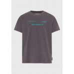Funky Buddha Ανδρικό Κοντομάνικο T-Shirt Γκρι Σκούρο