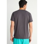 Funky Buddha Ανδρικό Κοντομάνικο T-Shirt Γκρι Σκούρο