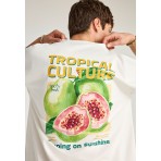 Funky Buddha Ανδρικό Κοντομάνικο T-Shirt Εκρού