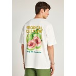 Funky Buddha Ανδρικό Κοντομάνικο T-Shirt Εκρού