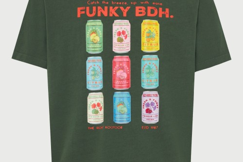 Funky Buddha Ανδρική Μπλούζα Κοντό Μανίκι Και Τύπωμα (FBM013-040-04-BISTROT-GREEN)