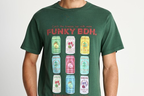 Funky Buddha Ανδρική Μπλούζα Κοντό Μανίκι Και Τύπωμα (FBM013-040-04-BISTROT-GREEN)