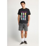 Funky Buddha Ανδρικό Κοντομάνικο T-Shirt Μαύρο