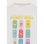 Funky Buddha Ανδρικό Κοντομάνικο T-Shirt Εκρού