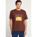 Funky Buddha Ανδρικό Κοντομάνικο T-Shirt Καφέ