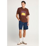 Funky Buddha Ανδρικό Κοντομάνικο T-Shirt Καφέ