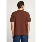 Funky Buddha Ανδρικό Κοντομάνικο T-Shirt Καφέ