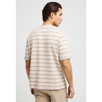 Funky Buddha Ανδρικό Κοντομάνικο T-Shirt Μπεζ