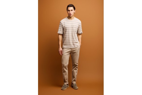Funky Buddha Striped Relaxed T-Shirt Ανδρικό (FBM013-043-04-FOG)